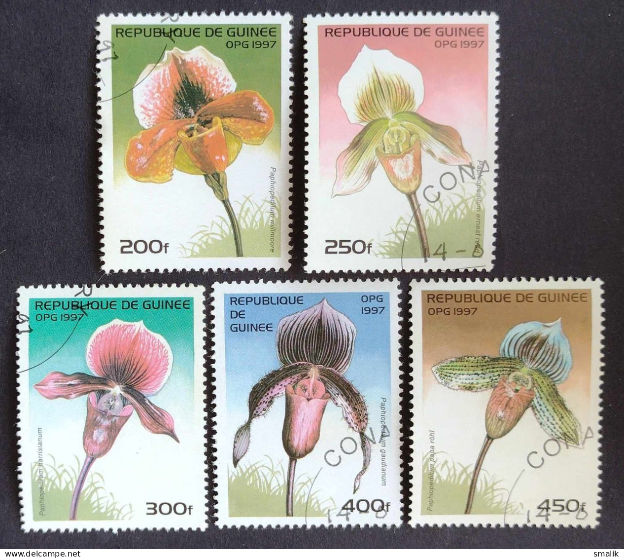 GUINEE REPUBLIC 1997 - Flowers, Set Of 5 Stamps, Fine Used - Guinea (1958-...)