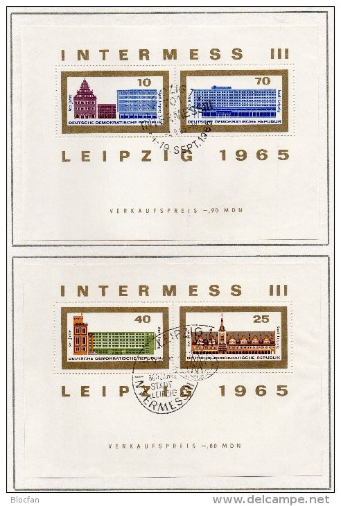 800Jahre Messe Leipzig 1965 DDR GBl.45/A4 50€ Block23+24 Gedenkblatt Expo INTERMESS Bloc Document Fair Sheets Bf Germany - 1° Giorno – FDC (foglietti)