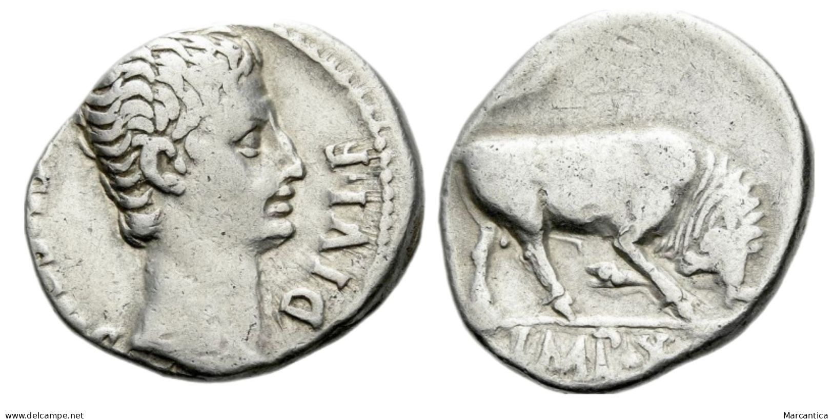 AUGUSTUS. 27 BC-AD 14. AR Denarius. Lugdunum (Lyon) Mint. Struck 15 BC. - Les Julio-Claudiens (-27 à 69)