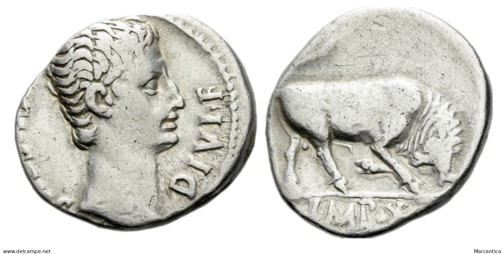 AUGUSTUS. 27 BC-AD 14. AR Denarius. Lugdunum (Lyon) Mint. Struck 15 BC. - La Dinastía Julio-Claudia (-27 / 69)