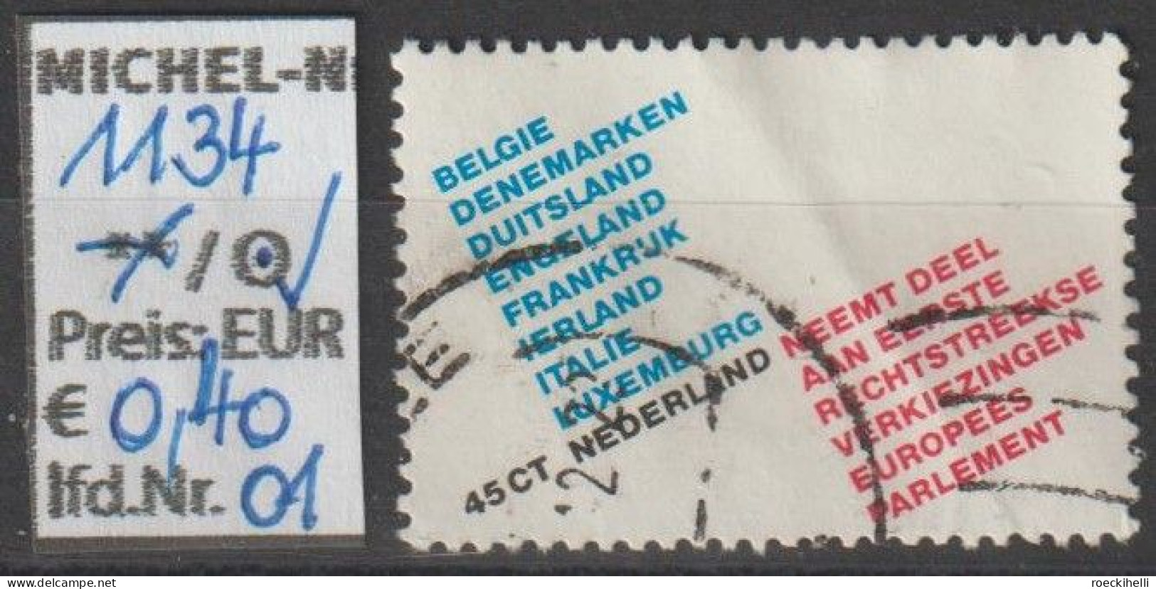 1979 - NIEDERLANDE - SM "Erste Direktwahl Z. Europ. Parlament" 45C Mehrf. - O Gestempelt - S.Scan  (1134o 01-02 Nl) - Used Stamps