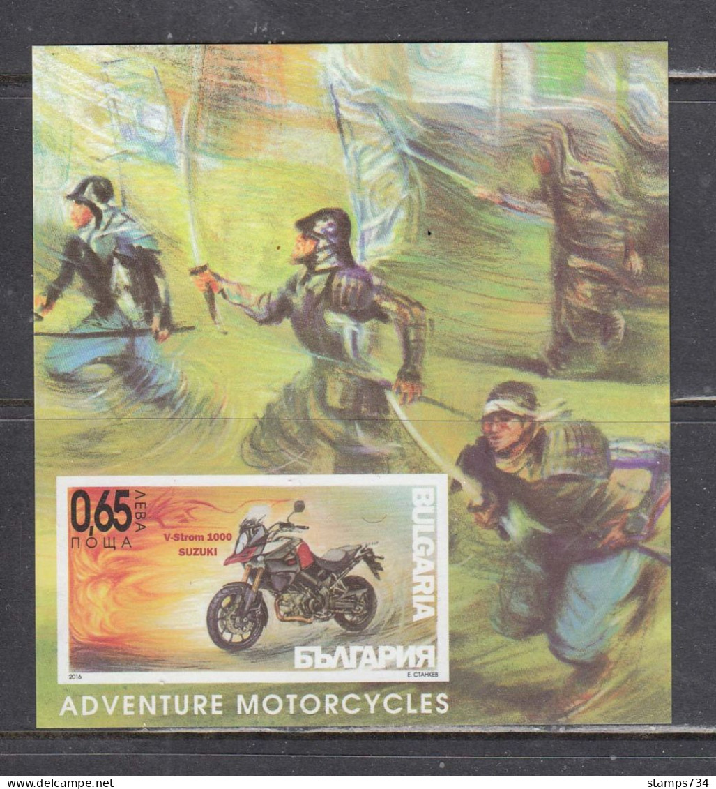 Bulgaria 2016 - Adventure Motorcycles, S/s Imperforated, Mi-Nr. Bl. 423, MNH** - Neufs