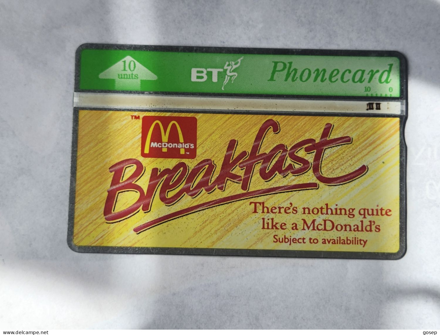 United Kingdom-(BTA062)-McDonalds A Breakfast-(10units)-(660)-(368A02007)-price Cataloge5£-used+1card Prepiad Free - BT Edición Publicitaria