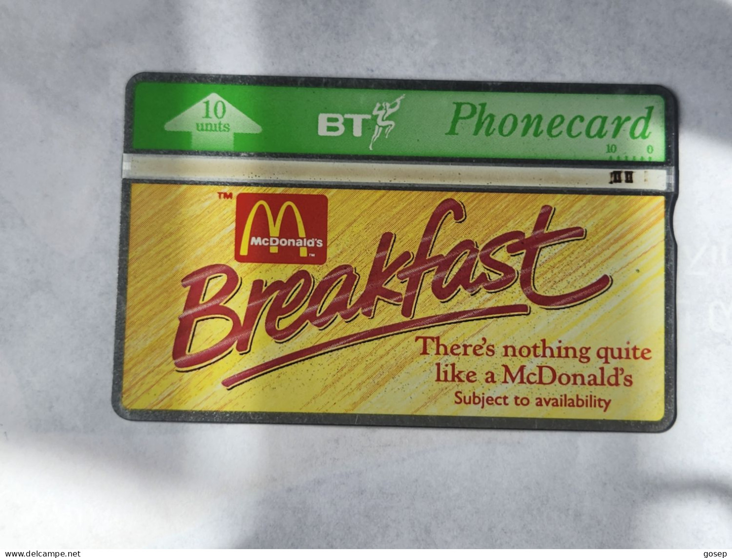 United Kingdom-(BTA062)-McDonalds A Breakfast-(10units)-(660)-(368A02007)-price Cataloge5£-used+1card Prepiad Free - BT Werbezwecke