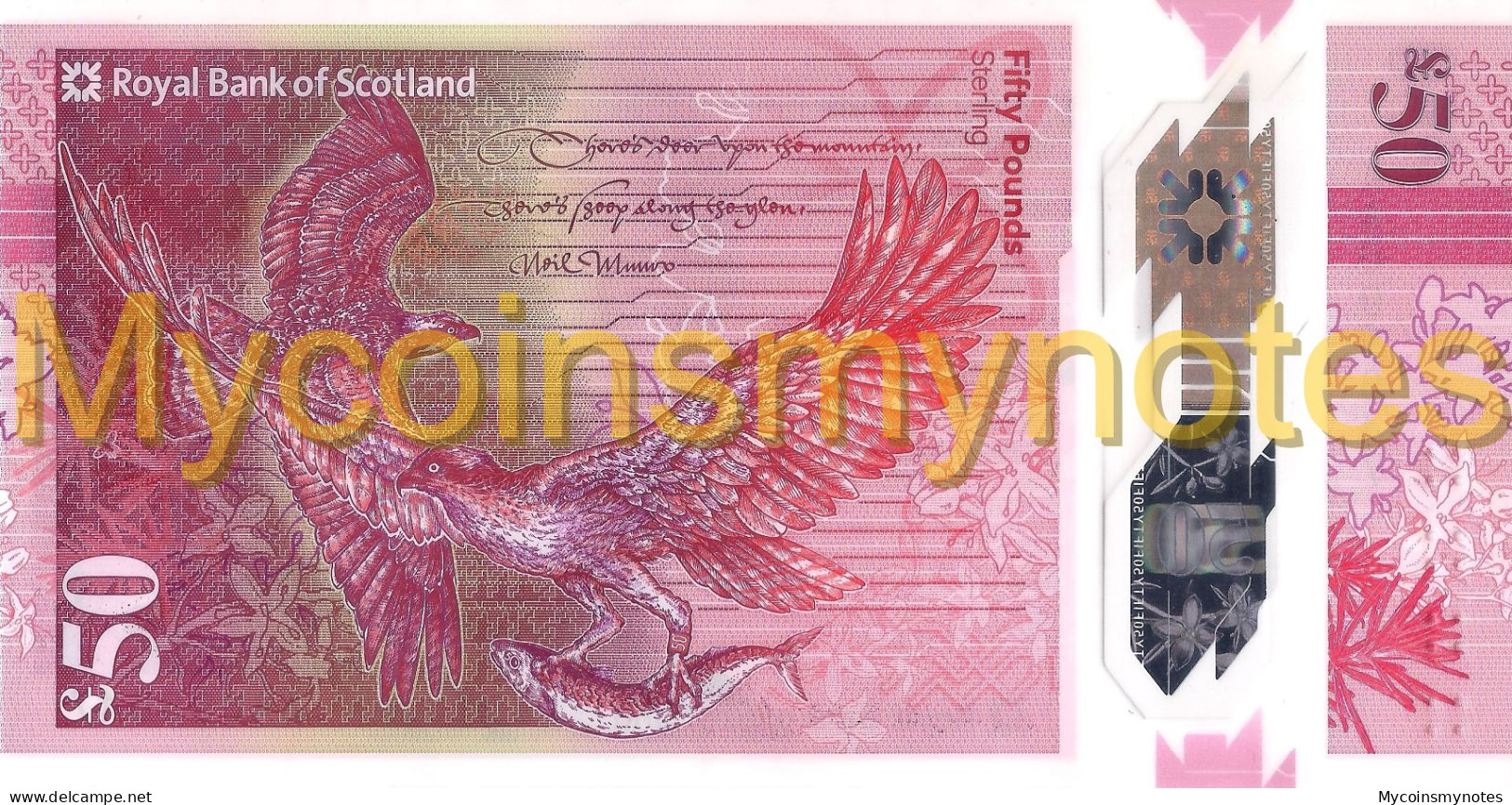 BANK OF SCOTLAND, £50 POUNDS, 2021, Prefix AA, PNEW, POLYMER, UNC - 20 Pounds