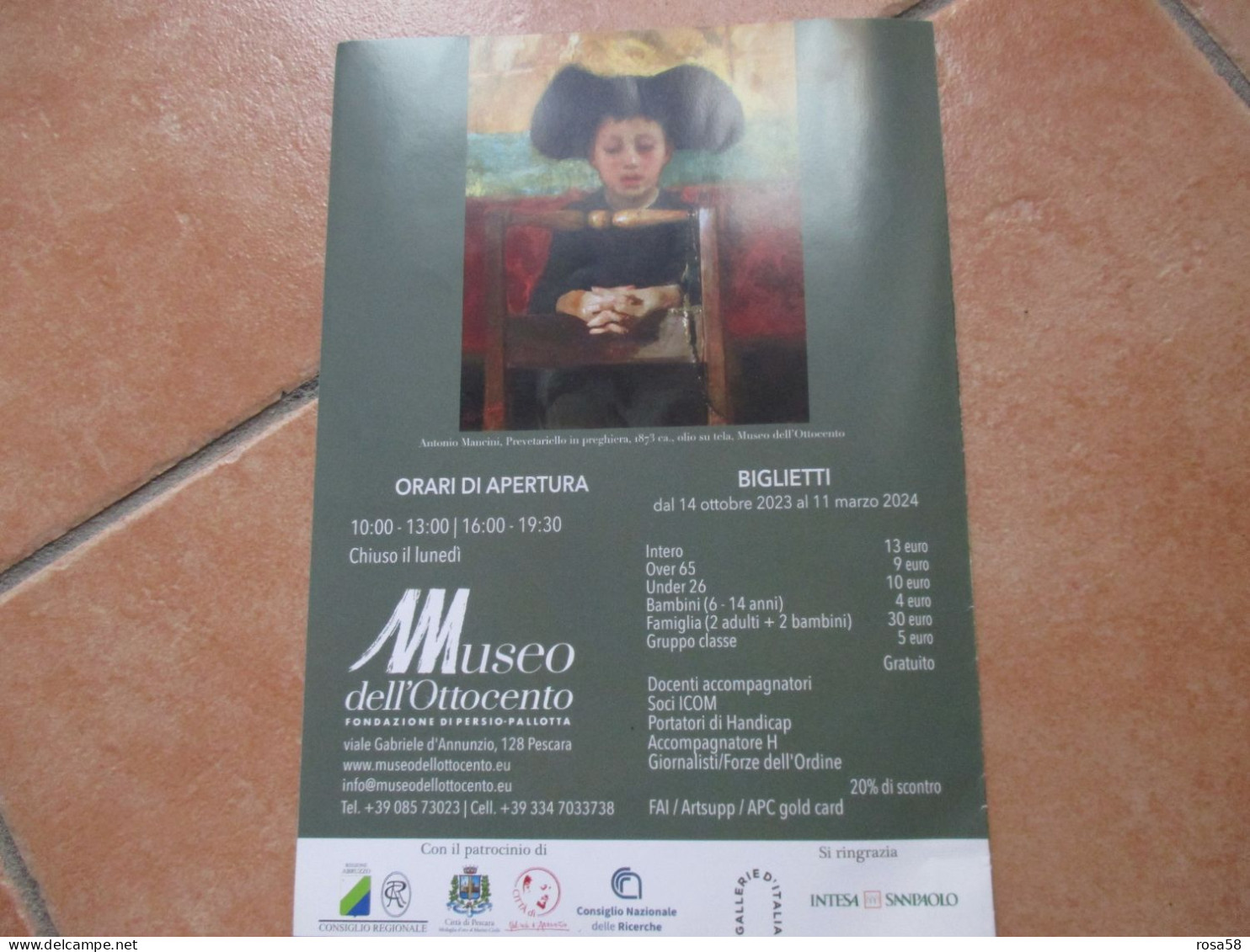 Mostra  VINCENZO GEMITO ANTONIO MANCINI Napoli Museo Dell'Ottocento Di Persio Pallotta - Programmes