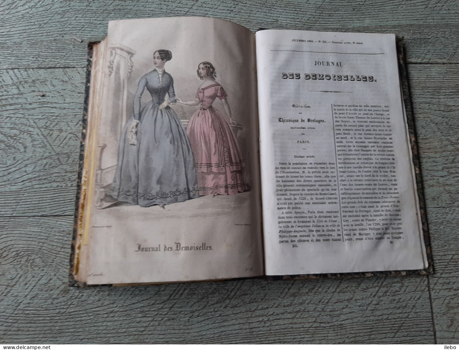 journal des demoiselles 1844 gravures de mode planches dépliantes broderie romans