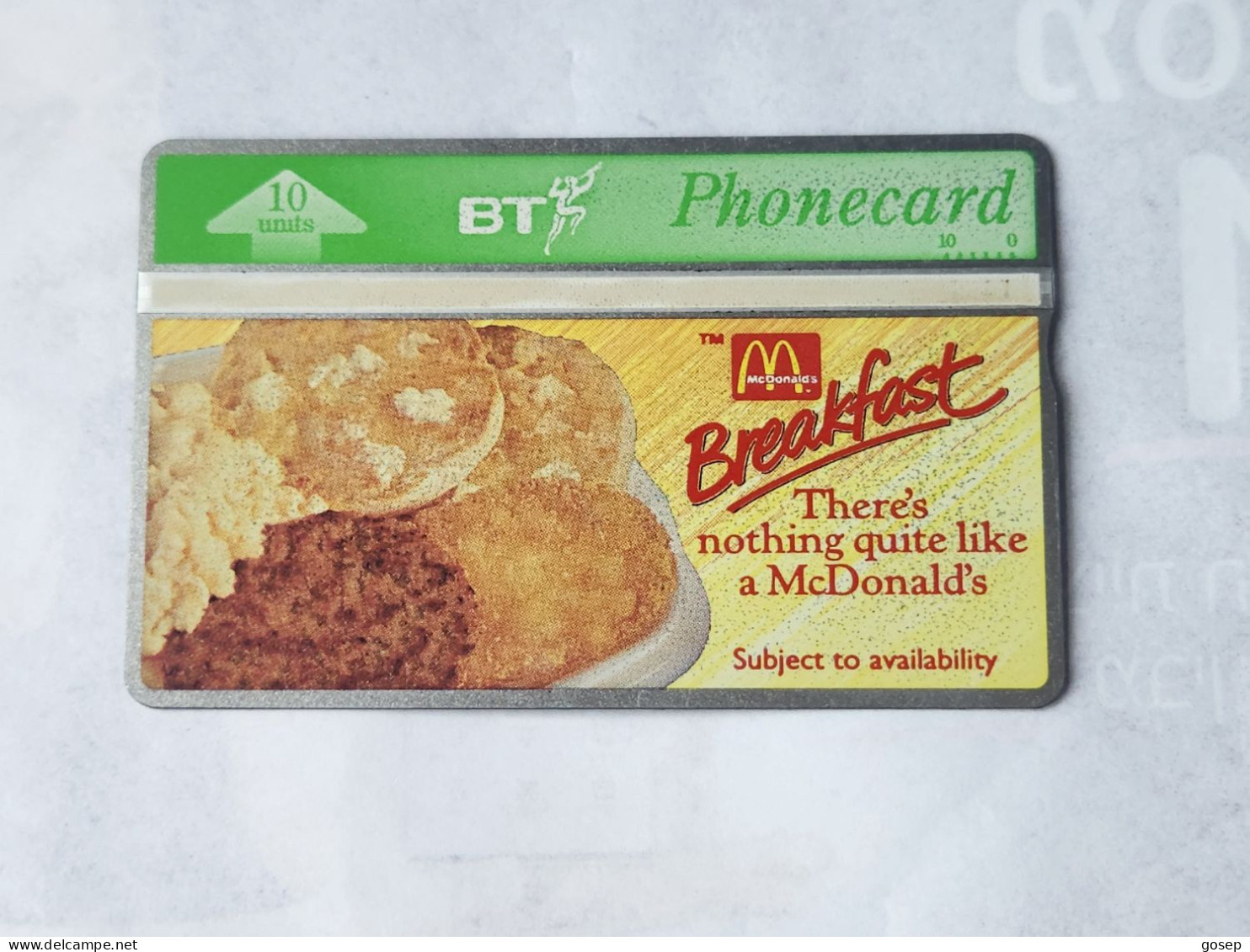 United Kingdom-(BTA063)-McDonalds Big Breakfas -(10units)-(662)-(368A56360)-price Cataloge3.00£-used+1card Prepiad Free - BT Emissions Publicitaires