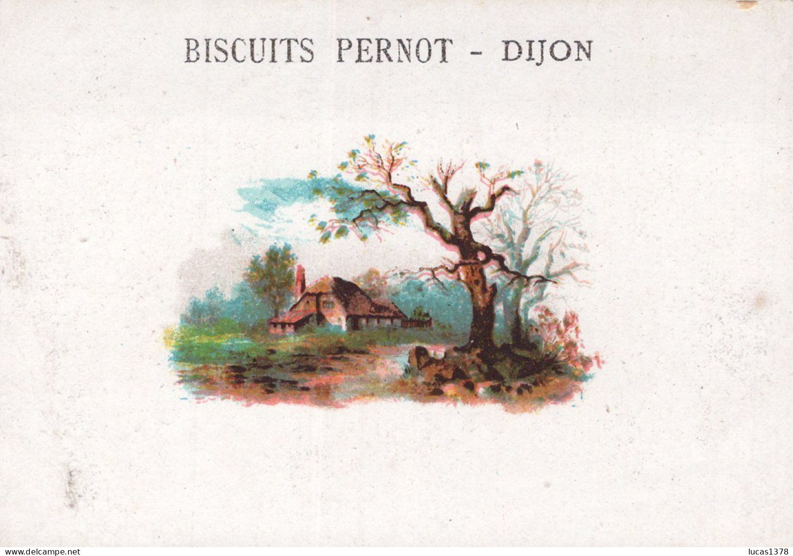 19 CHROMOS.Biscuits Pernot. Dijon / RARE ET TRES JOLI LOT / Paysages avec encadrement fleurs