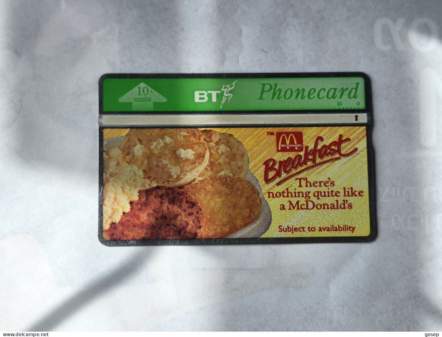 United Kingdom-(BTA063)-McDonalds Big Breakfas -(10units)-(664)-(368A93841)-price Cataloge3.00£-used+1card Prepiad Free - BT Publicitaire Uitgaven