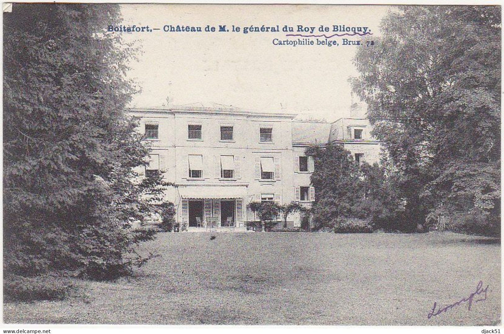 Belgique / Boitsfort - Château De M. Le Général Du Roy De Blicquy - 1910 - Zonder Classificatie