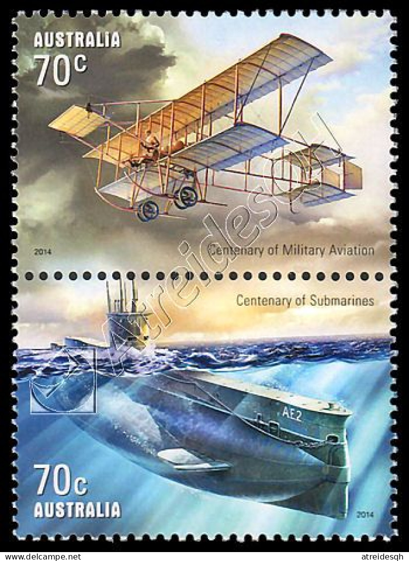 Australia 2014: Centenario Aviazione Militare E Sottomarini / Centenary Of Military Aviation & Submarines ** - Submarines