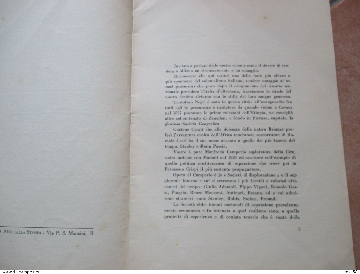 1935 Realizzazioni E Propositi Del Colonialismo Italiano Lezione Magistrale ALESSANDRO LESSONA Università Milano - Society, Politics & Economy