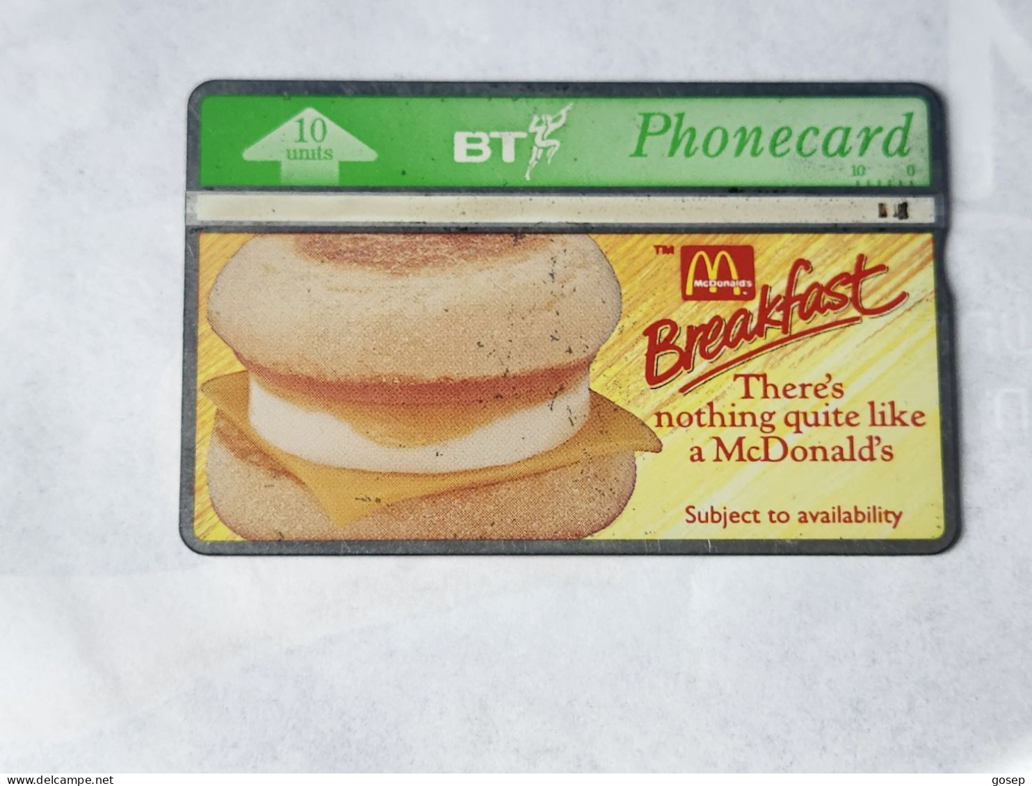 United Kingdom-(BTA064)-McDonalds Bacon & EGG-(10units)-(665)-(368A68723)-price Cataloge3£used+1card Prepiad Free - BT Advertising Issues