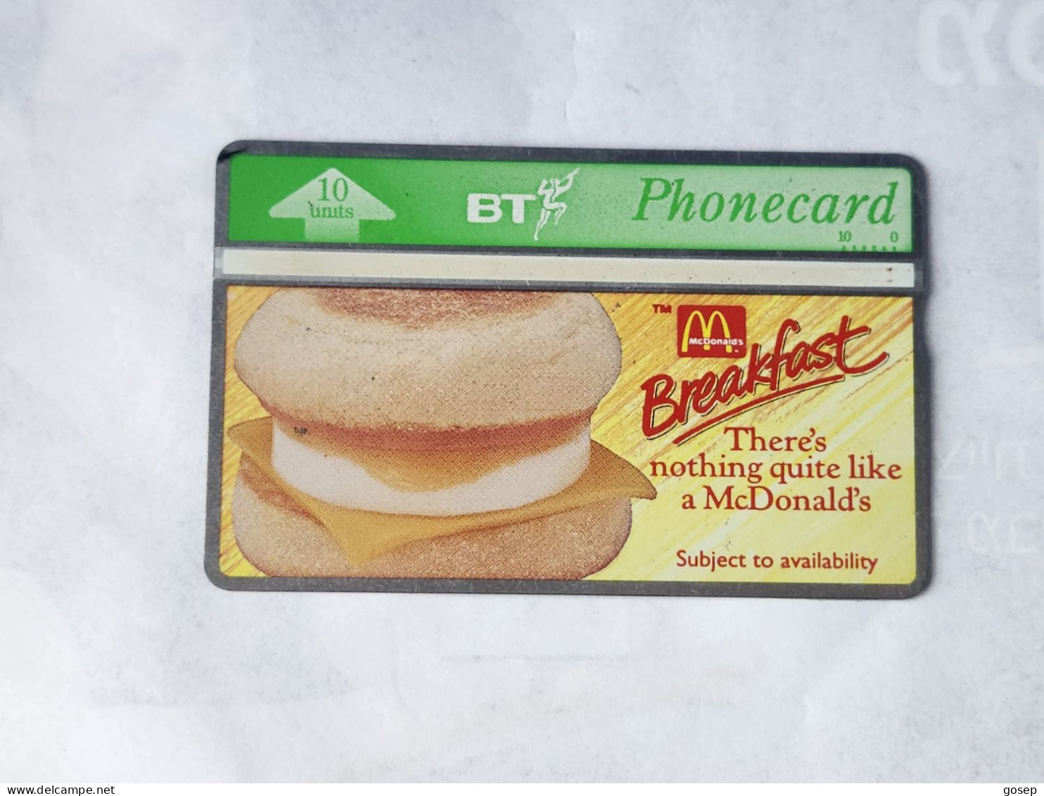 United Kingdom-(BTA064)-McDonalds Bacon & EGG-(10units)-(667)-(368B82427)-price Cataloge3£used+1card Prepiad Free - BT Publicitaire Uitgaven