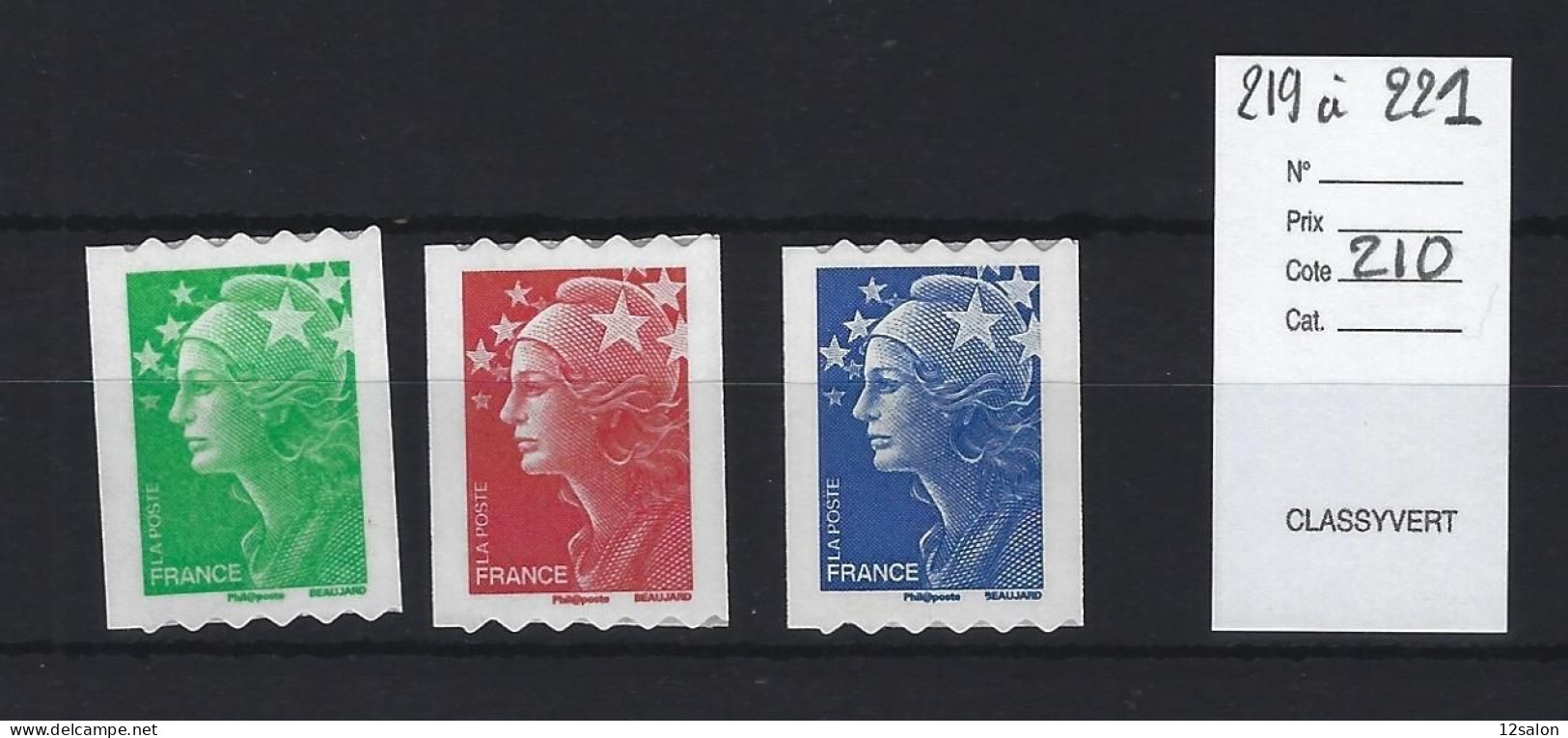 FRANCE ADHESIF ** N° 219 à 221 - Unused Stamps