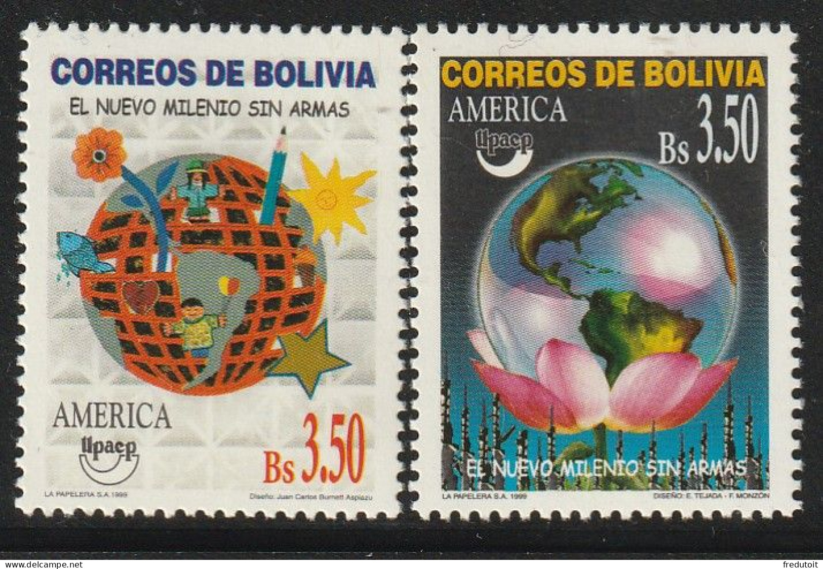 BOLIVIE - N°1036/7 ** (1999) UPAEP - Bolivie