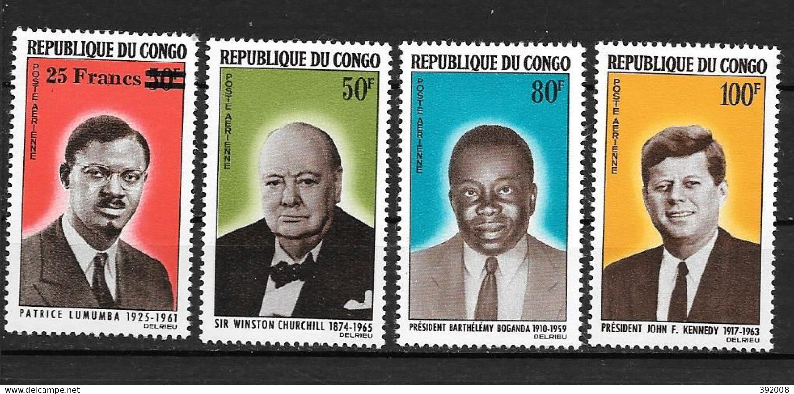 PA - 1965 - N° 31/33/34/35*MH - Célébrités :Lumumba,Churchill,Boganda,Kennedy - Ungebraucht