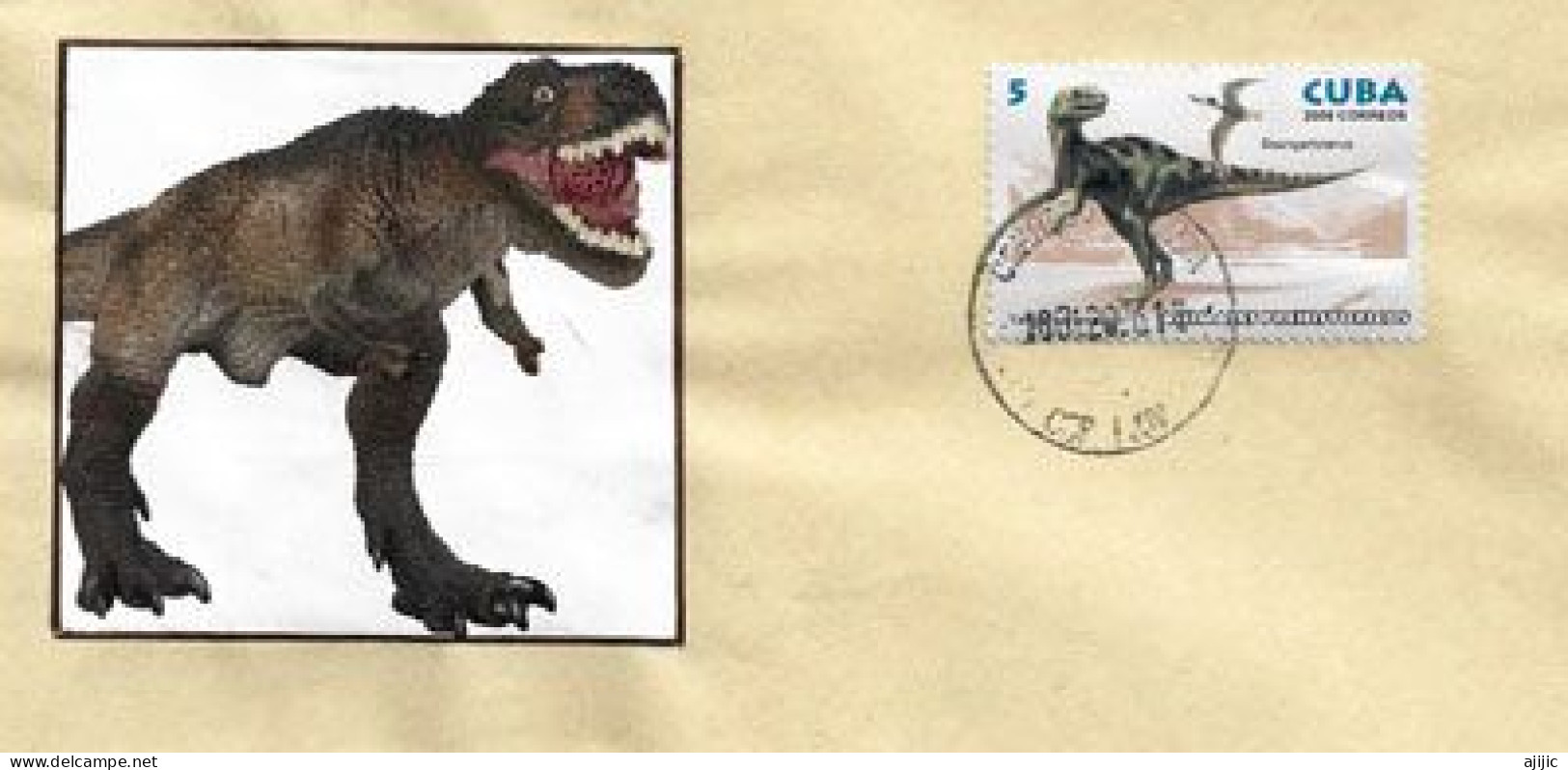 Le Dsungaripterus, Reptile Volant & Le Yangchuanosaurus (Dinosaure De Chine) ,sur Lettre De Cienfuegos (Cuba) - Fossielen