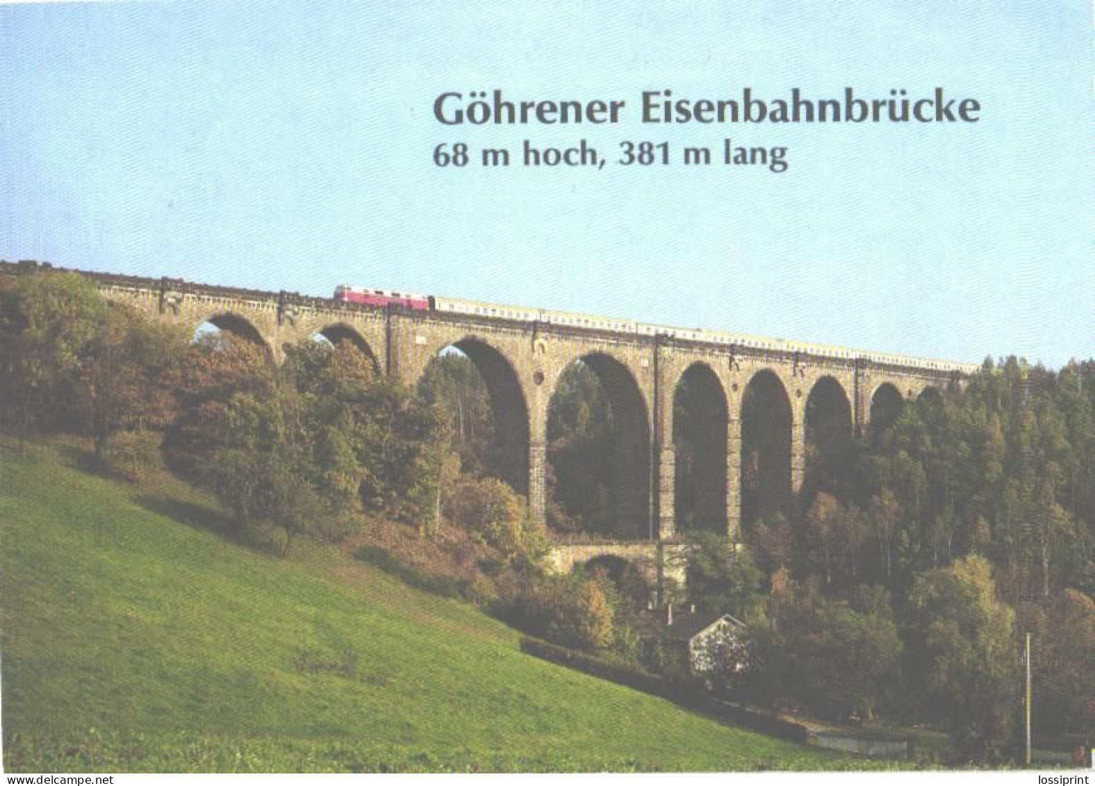 Germany:Göhrener Railway Bridge With Train - Obras De Arte