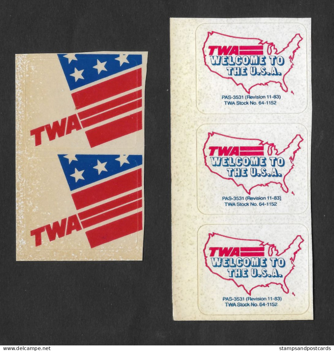United States TWA Airline Stickers Autocollants Compagnie Aviation - Autocollants