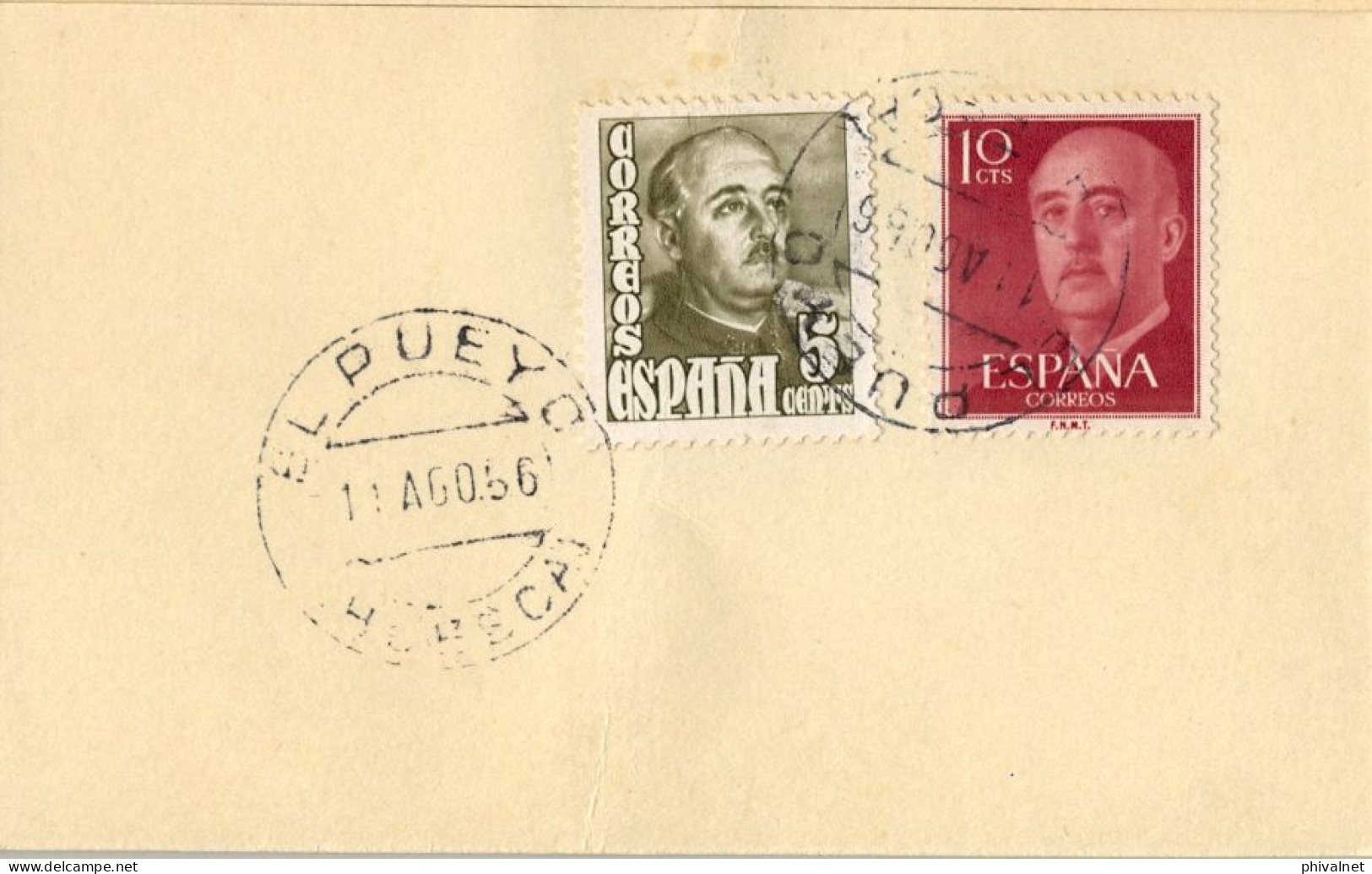 1956 HUESCA , FECHADOR DE EL PUEYO - Briefe U. Dokumente