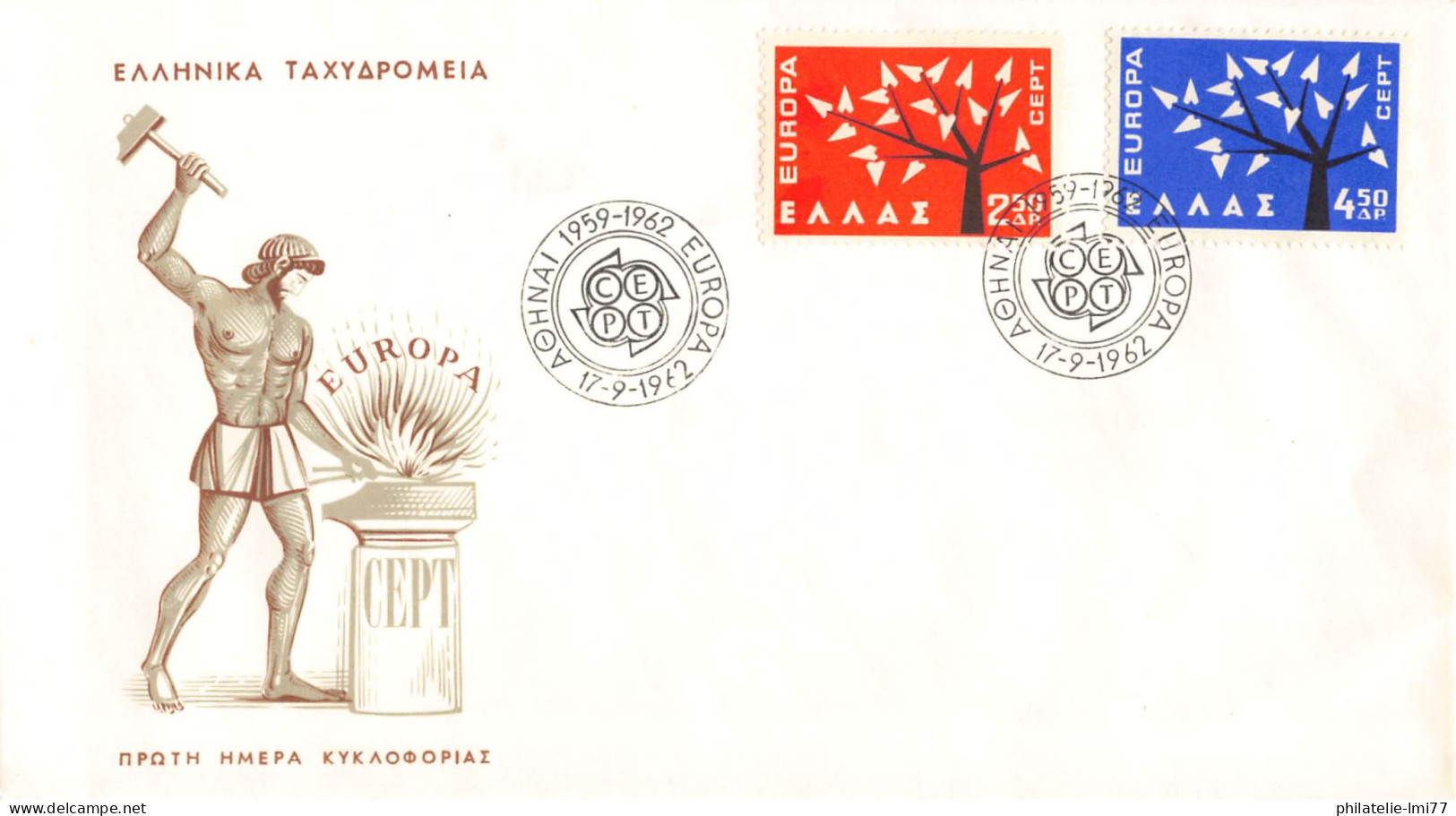 Grèce - FDC Europa 1962 - 1962