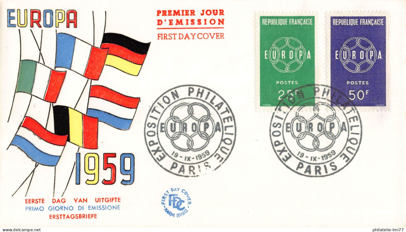 France - FDC Europa 1959 - 1959