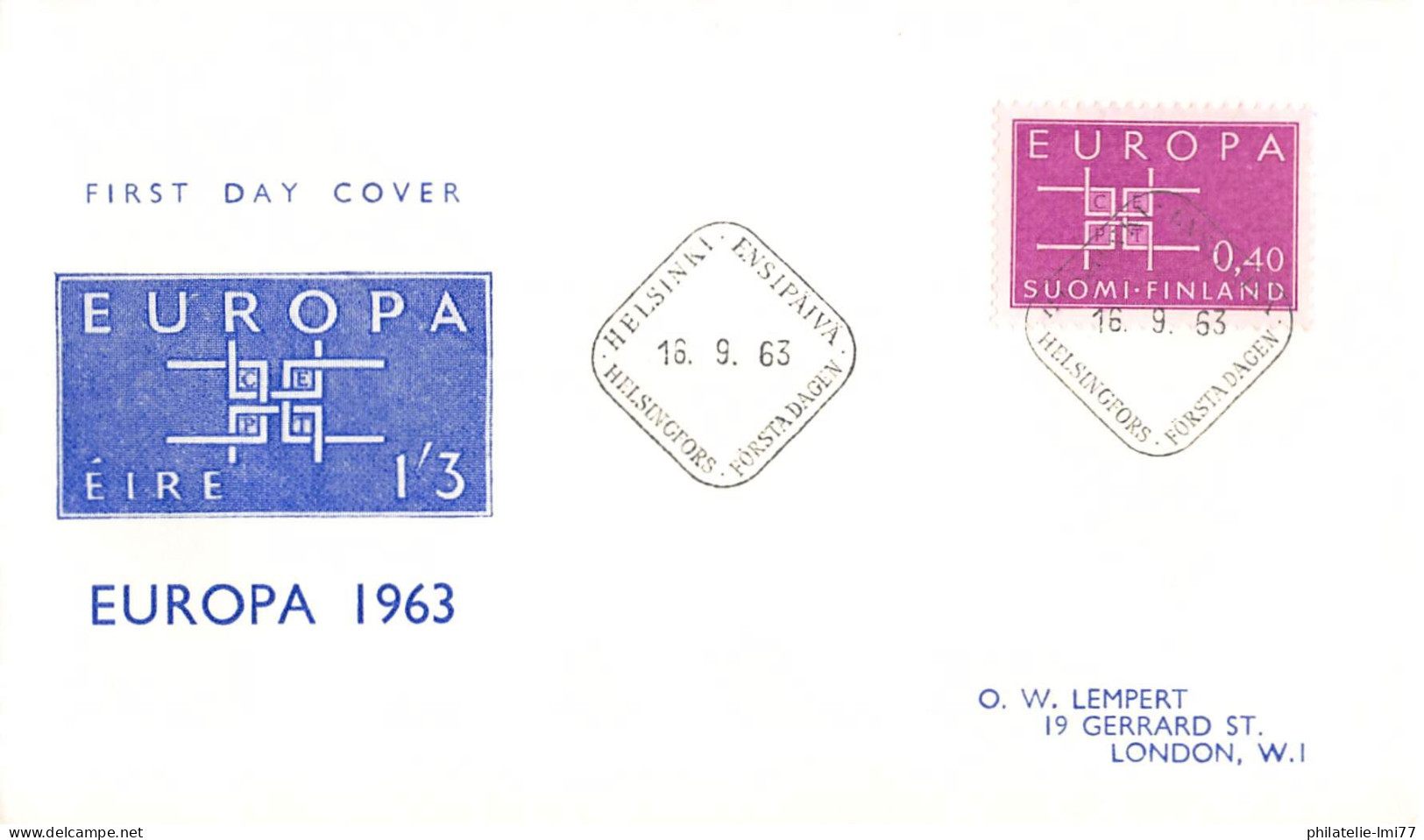 Finlande - FDC Europa 1963 - 1963