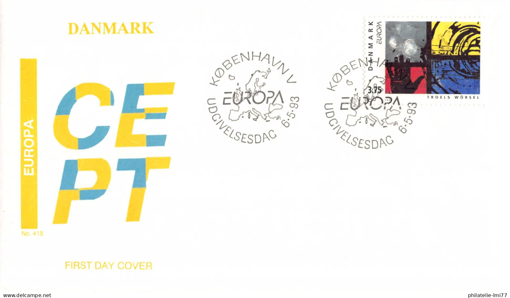 Danemark - FDC Europa 1993 - 1993