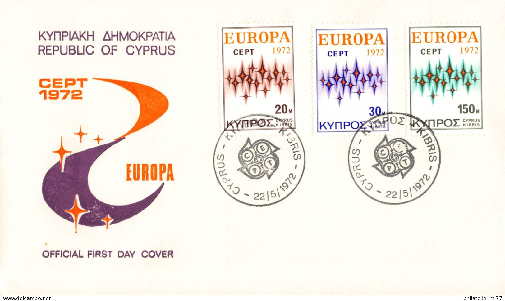 Chypre - FDC Europa 1972 - 1972
