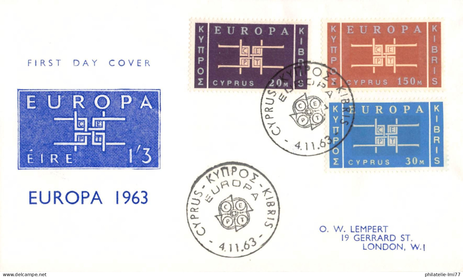 Chypre - FDC Europa 1963 - 1963