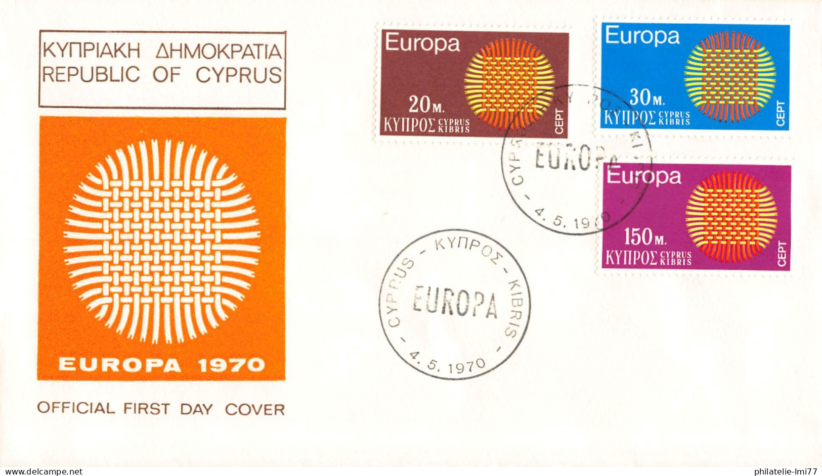Chypre - FDC Europa 1970 - 1970