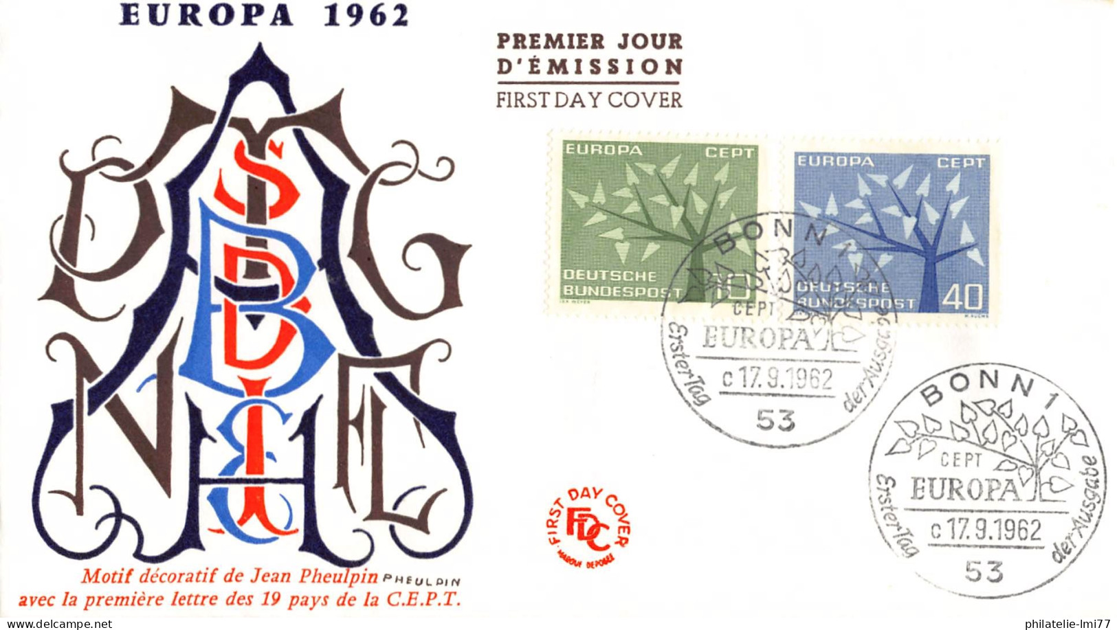 Allemagne - FDC Europa 1962 - 1962