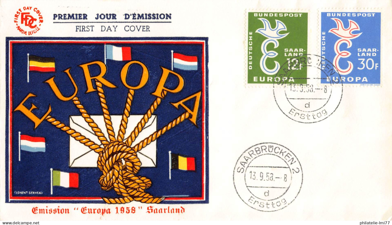 Sarre - FDC Europa 1958 - 1958