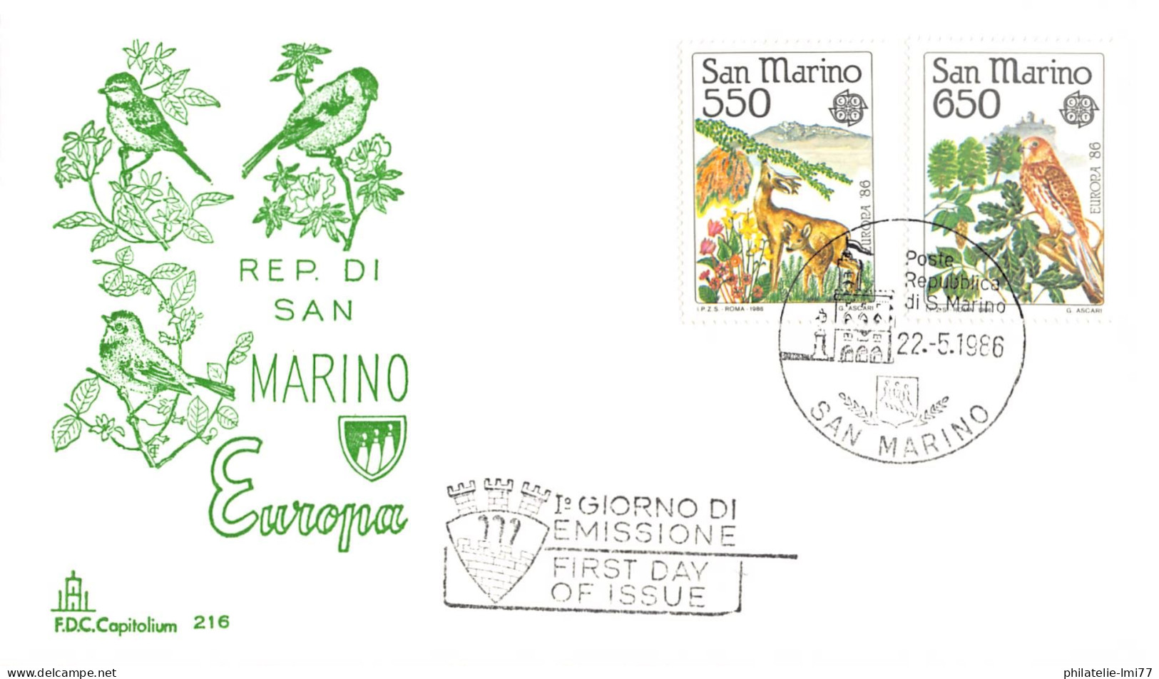 Saint-Marin - FDC Europa 1986 - 1986