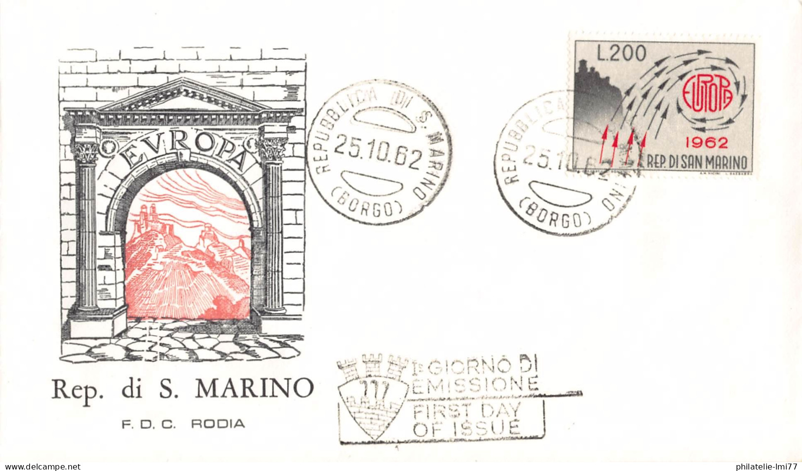 Saint-Marin - FDC Europa 1962 - 1962