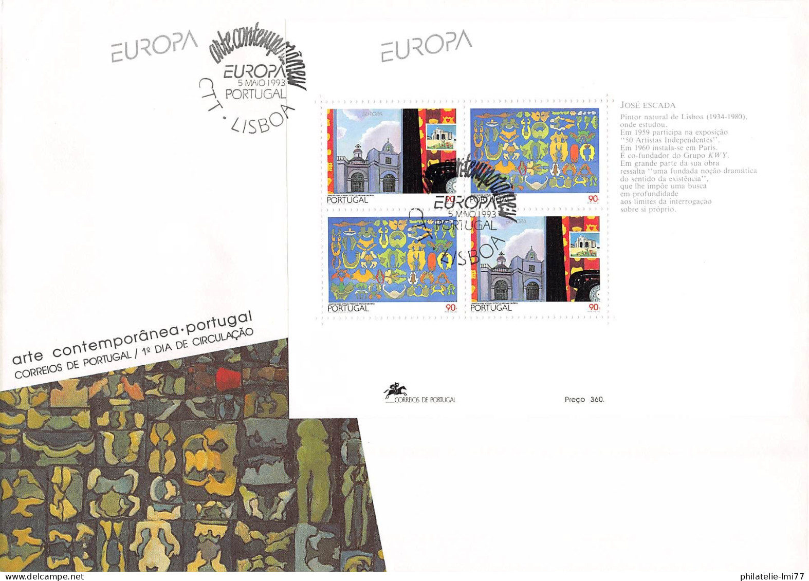 Portugal V2 - FDC Europa 1993 - 1993