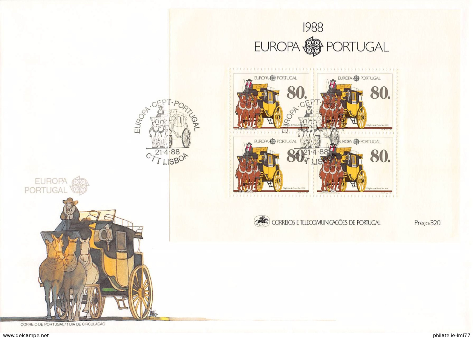 Portugal V2 - FDC Europa 1988 - 1988