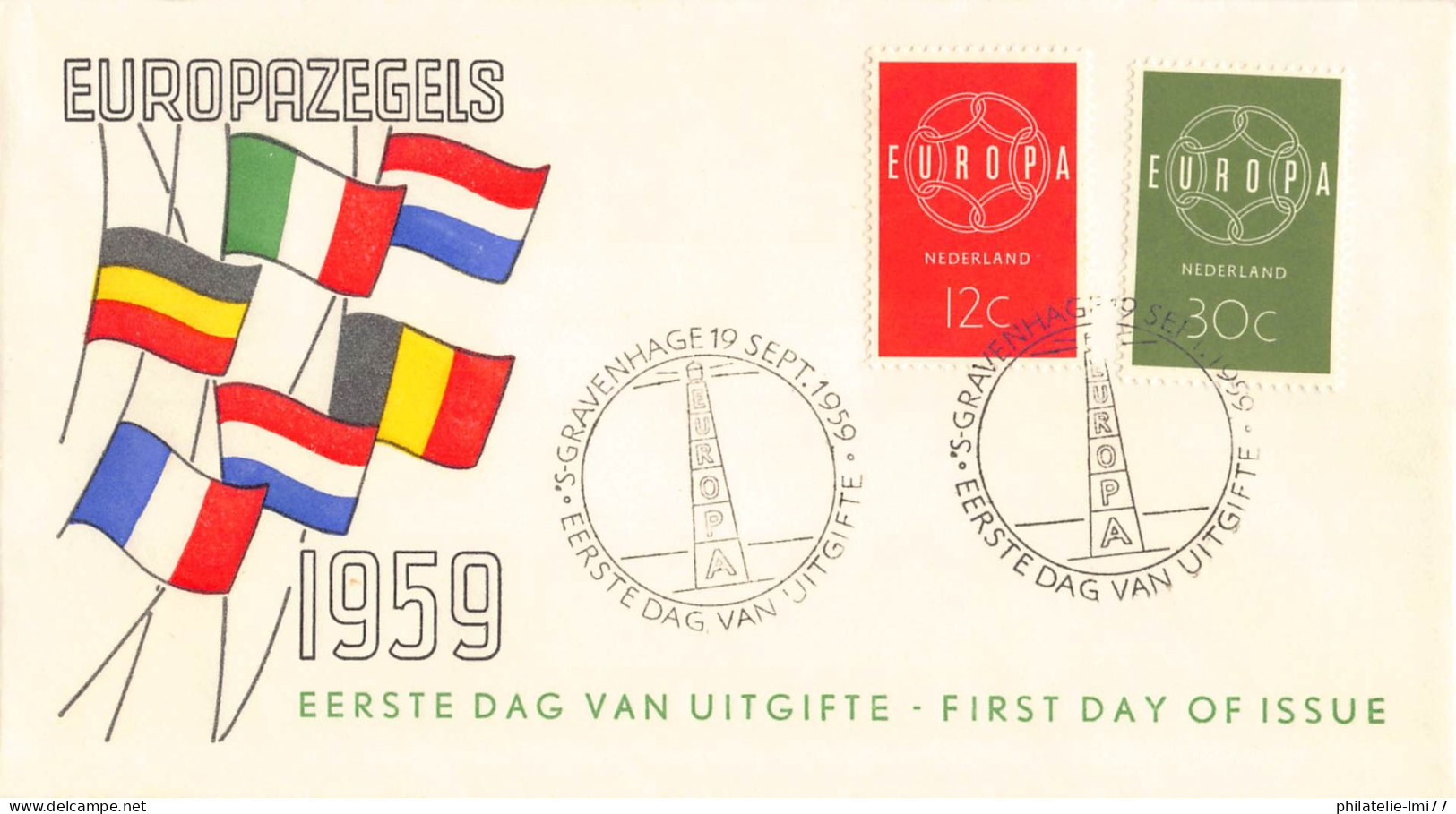 Pays-Bas - FDC Europa 1959 - 1959