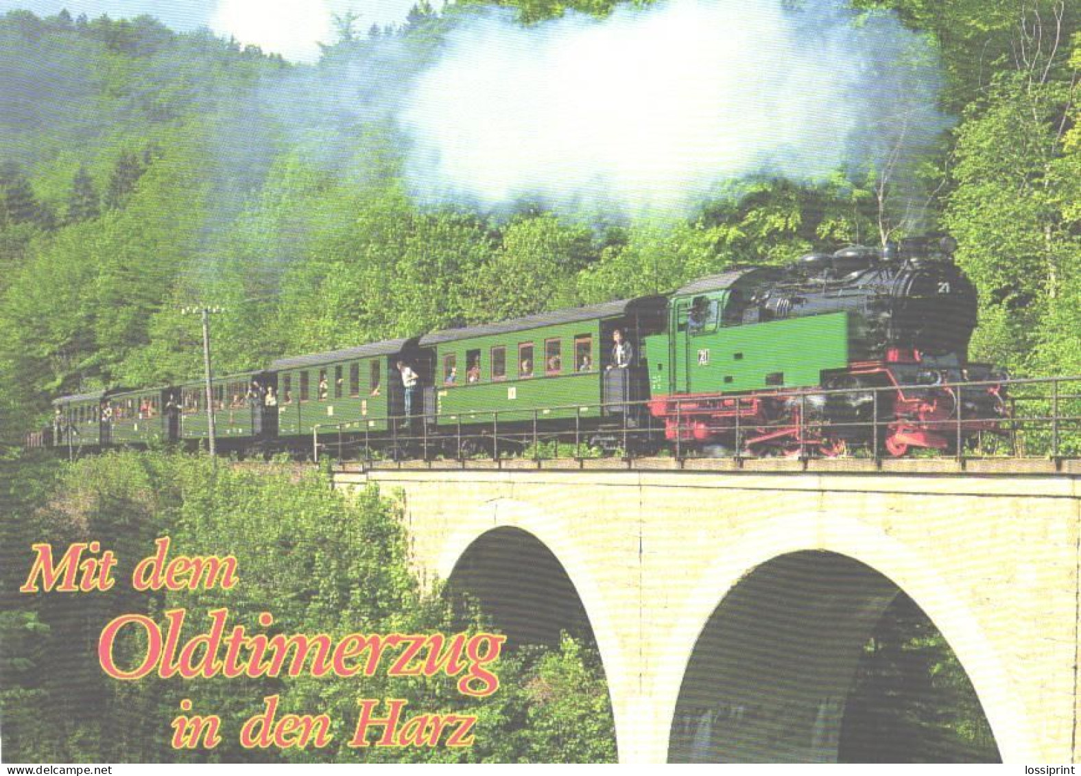 Germany:Harz, Stem Locomotive With Passenger Train On Bridge, Selketalbahn - Kunstwerken