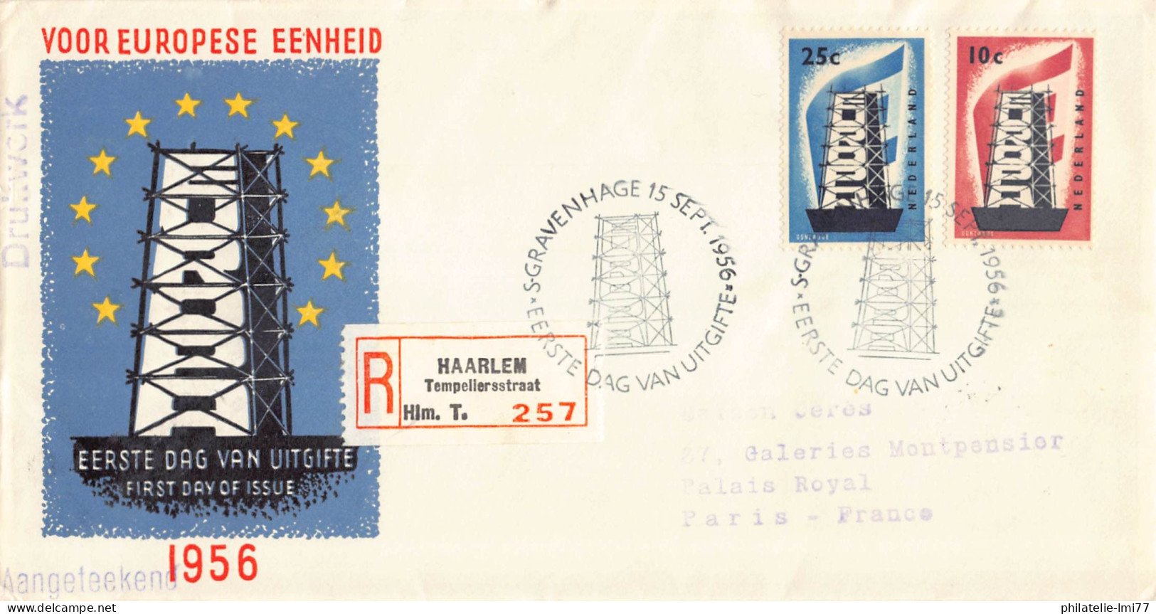 Pays-Bas - FDC Europa 1956 - 1956