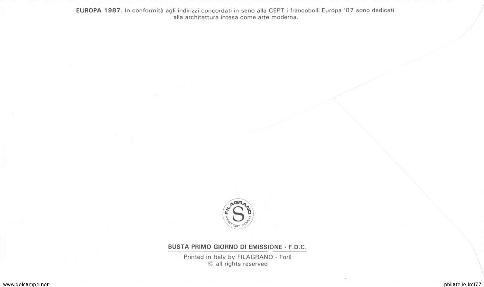 Italie - FDC Europa 1987 - 1987