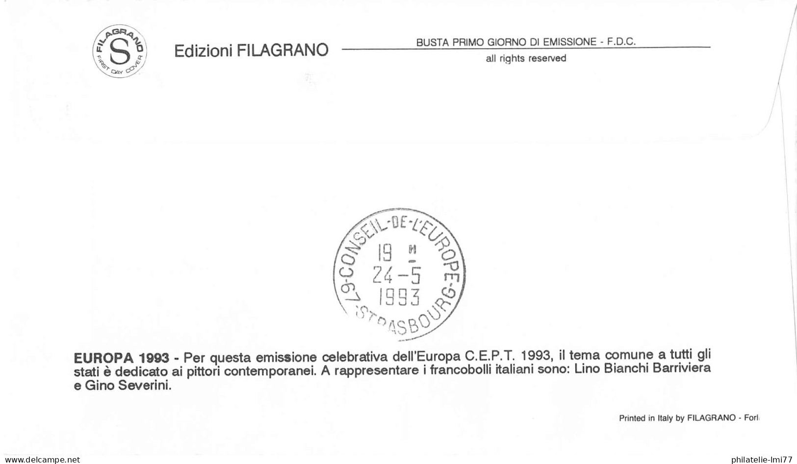 Italie - FDC Europa 1993 - Tirage Limité à 35 Exemplaires - 1993