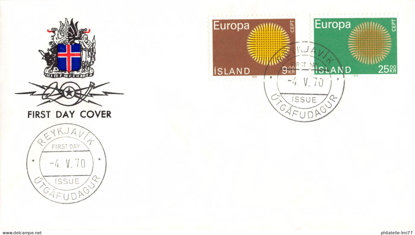 Islande - FDC Europa 1970 - 1970