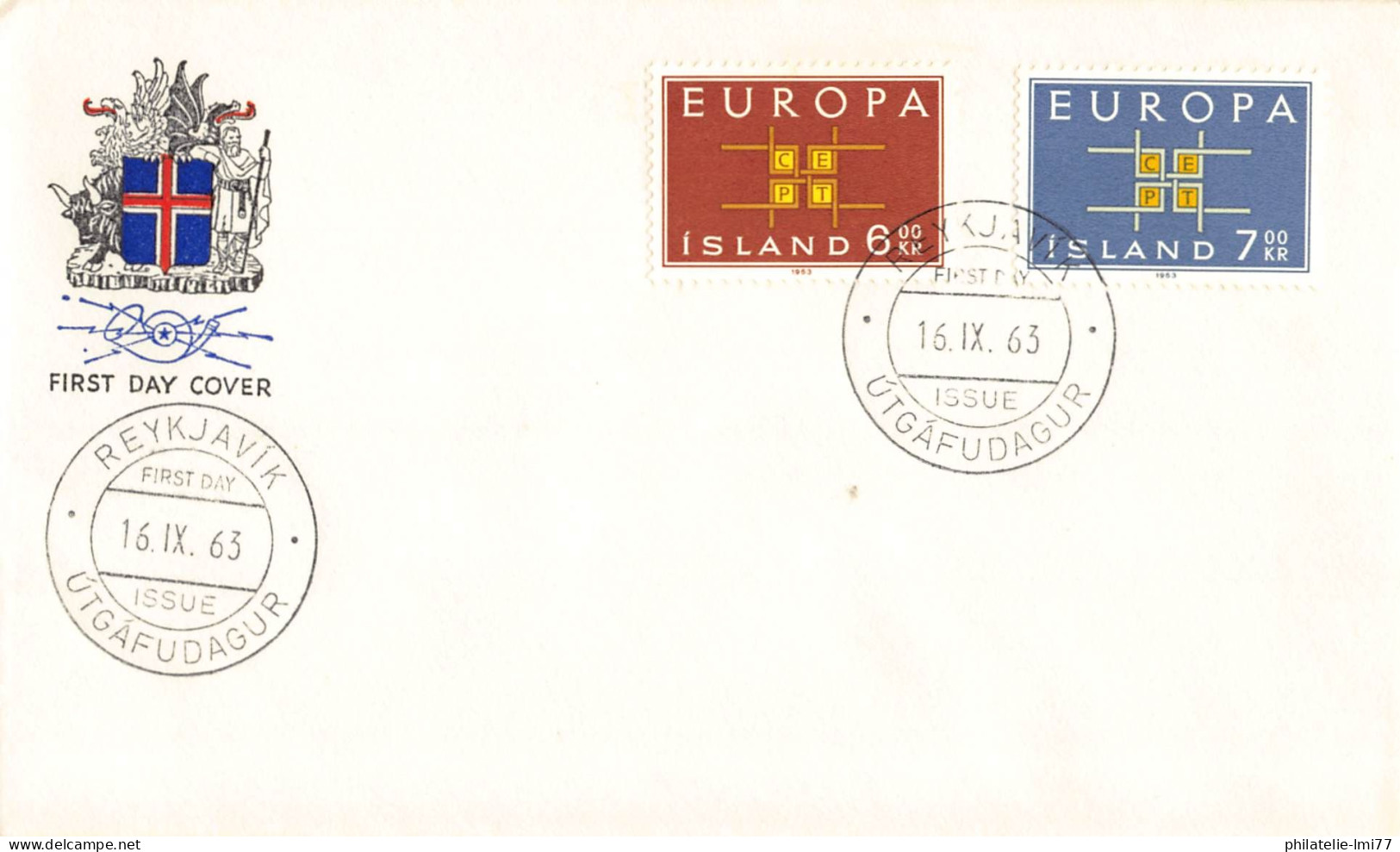 Islande - FDC Europa 1963 - 1963