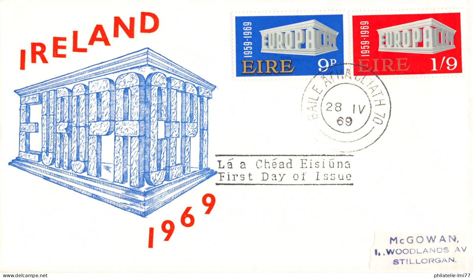 Irlande - FDC Europa 1969 - 1969