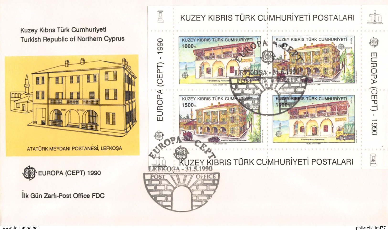Turquie (Adm. Chypre) V2 - FDC Europa 1990 - 1990
