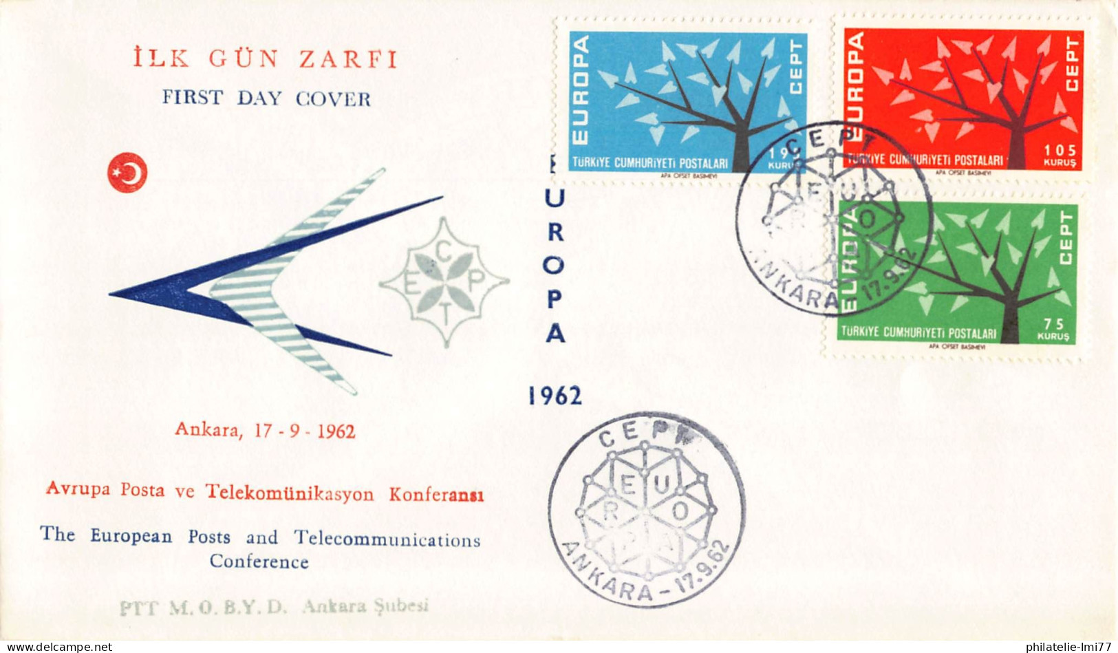 Turquie - FDC Europa 1962 - 1962