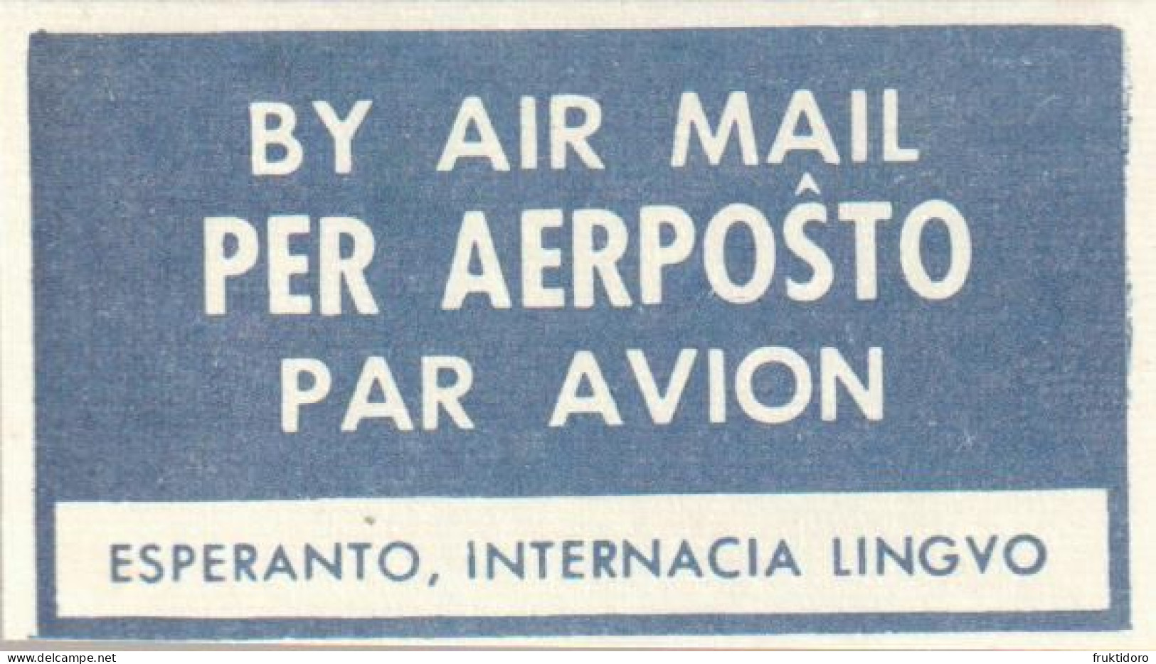 Esperanto Label By Air Mail - Per Aerpoŝto - Esperanto